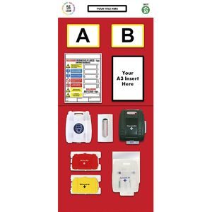 kaiserkraft Regal-Infoboard Doppelmarkierung, Erste Hilfe, HxB 2000 x 900 mm, rot