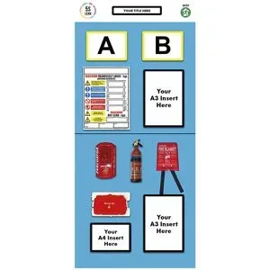 kaiserkraft Regal-Infoboard Doppelmarkierung, Brandschutz, HxB 2000 x 900 mm, blau