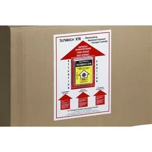 kaiserkraft Tiltwatch® XTR Kippindikator, mit Seriennummer, VE 25 Stk, BxH 60 x 74 mm, ab 2 VE