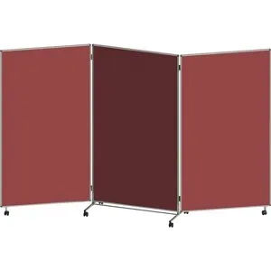 Präsentationswand, faltbar und mobil, HxBxT 1905 x 3040 x 500 mm, rotbraun eurokraft basic
