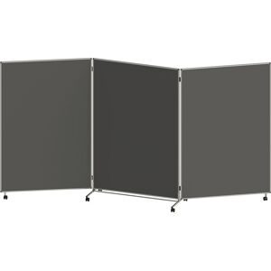 Präsentationswand, faltbar und mobil, HxBxT 1905 x 3640 x 500 mm, anthrazit eurokraft basic