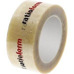 kaiserkraft PET-Paketband, individuell bedruckt, VE 36 Rollen, Druck 2-farbig, transparent, ab 4 VE