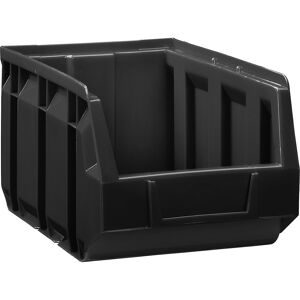 kaiserkraft Sichtlagerkasten aus Polyethylen, LxBxH 234 x 144 x 123 mm, schwarz, VE 38 Stk