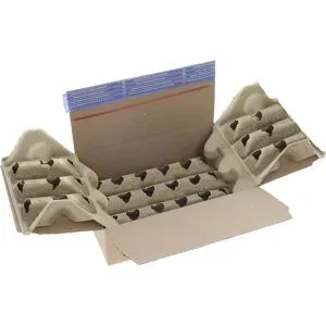 Versandverpackung aus Faserguss, mit Faltboden, Innenmaße 357 x 241 x 90 mm, VE 50 Stk, ab 2 VE ratioform