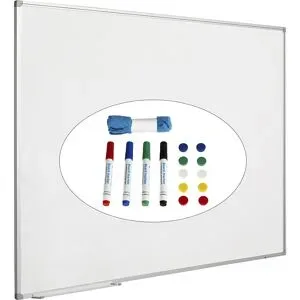 Whiteboard-Set inkl. Zubehör, Stahl, BxH 1200 x 900 mm eurokraft basic