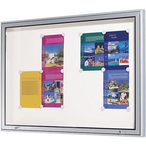 Schaukasten, Alu-Rahmen, für innen und außen, Kapazität 21 DIN A4-Blatt, HxBxT 1010 x 1560 x 50 mm, Rahmen eckig eurokraft pro