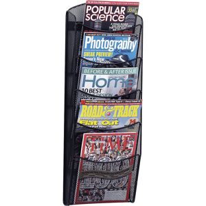 Wanddisplay MESH, schwarz, mit 5 Fächern, für 25 Prospekte helit
