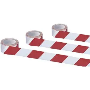 Selbstklebendes Warn- und Markierungsband, Farbe Rot / Weiß, VE 3 Rollen Moravia