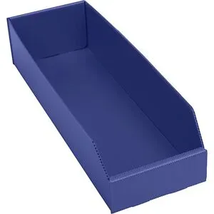 kaiserkraft Kunststoff-Regalkasten, faltbar, LxBxH 450 x 150 x 100 mm, blau, VE 25 Stk
