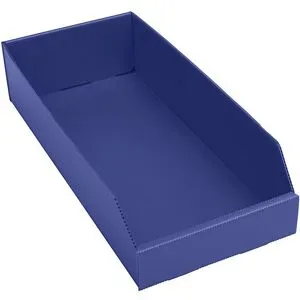 kaiserkraft Kunststoff-Regalkasten, faltbar, LxBxH 450 x 200 x 100 mm, blau, VE 25 Stk