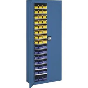 Magazinschrank mit Sichtlagerkästen, HxBxT 1740 x 680 x 280 mm, einfarbig, blau, 90 Kästen mauser