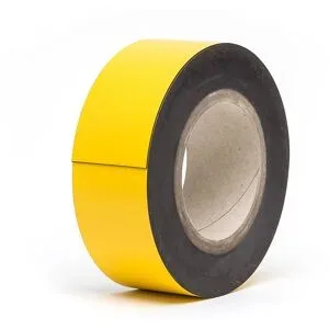 kaiserkraft Magnet-Lagerschilder, Rollenware, gelb, Höhe 50 mm, Rollenlänge 10 m