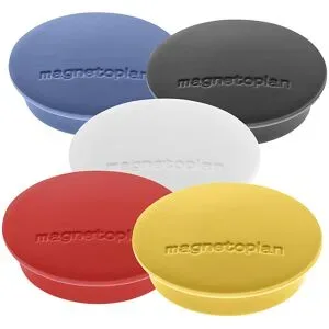 Magnet DISCOFIX JUNIOR, Ø 34 mm, VE 60 Stk, sortiert magnetoplan