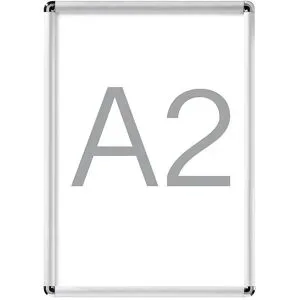 kaiserkraft Display-Klapprahmen, Aluminium, VE 2 Stk, für DIN A2