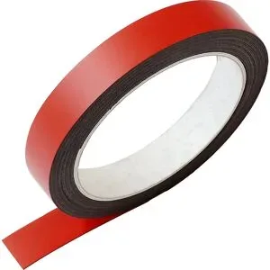 kaiserkraft Magnetband, LxB 5000 x 15 mm, 1 Rolle, rot