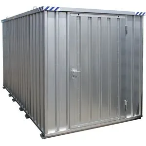 kaiserkraft Schnellbaucontainer, verzinkt, montiert, mit Holzfußboden, Außen-BxTxH 4100 x 2100 x 2100 mm