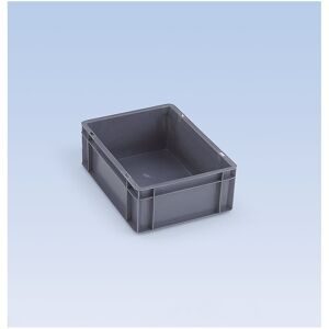 kaiserkraft Euro-Format-Stapelbehälter, Wände und Boden geschlossen, LxBxH 600 x 400 x 75 mm, grau, VE 5 Stk