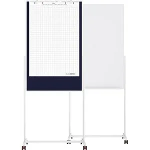 Universal-Board, Tafelformat 750 x 1200 mm, Whiteboard / Filz blau magnetoplan