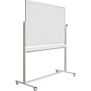 Mobile Drehtafel, doppelseitig, Stahlblech, emailliert, BxH 2000 x 1000 mm eurokraft pro