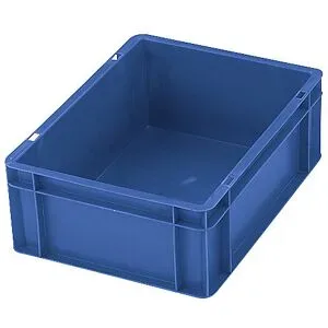 kaiserkraft Euro-Format-Stapelbehälter, Wände und Boden geschlossen, LxBxH 400 x 300 x 50 mm, blau, VE 5 Stk