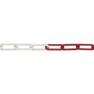 PE-Gliederkette, Gliederstärke 6 mm, Bundlänge 50 m, rot-weiß, ab 4 Stück Moravia