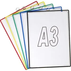 Hänge-Klarsichttasche, für Format DIN A3, farblich sortiert, VE 10 Stk Tarifold