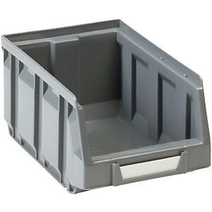 kaiserkraft Sichtlagerkasten aus Polyethylen, LxBxH 165 x 105 x 82 mm, grau, VE 48 Stk