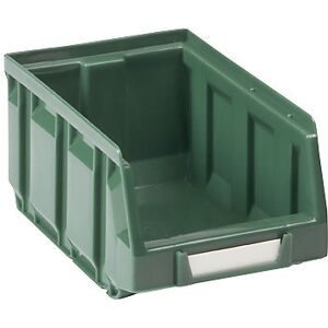 kaiserkraft Sichtlagerkasten aus Polyethylen, LxBxH 165 x 105 x 82 mm, grün, VE 48 Stk
