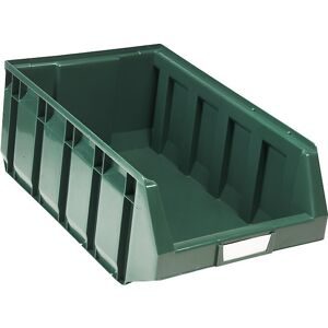 kaiserkraft Sichtlagerkasten aus Polyethylen, LxBxH 480 x 297 x 189 mm, grün, VE 12 Stk