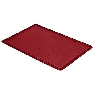 kaiserkraft Auflagedeckel für Stapelbehälter, VE 4 Stück, LxB 600 x 400 mm, rot