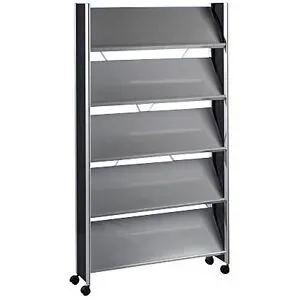 kaiserkraft Design-Prospektständer, für 20 x DIN A4, silber / schwarz