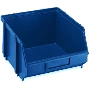 kaiserkraft Sichtlagerkasten, selbsttragend, LxBxH 234 x 218 x 129 mm, VE 16 Stk, blau, VE 16 Stk