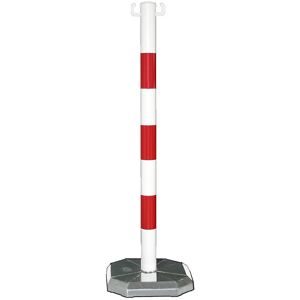 kaiserkraft Kettenständer, mobil, ohne Beschwerung, weiß-rot