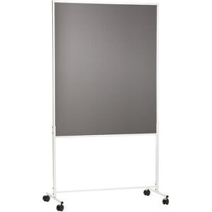 kaiserkraft Moderationswand, fahrbar, Textilbezug, grau, HxBxT 1800 x 1000 x 500 mm, einteilig