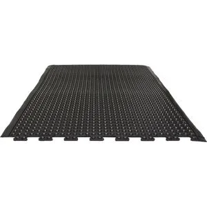 Anti-Ermüdungsmatte YOGA DOME BASIC, schwarz genoppt, Anfangs-/Endelement, LxB 1200 x 900 mm Miltex