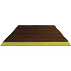 Holzlaufrost Yoga dunkel gebeizt, pro lfd. m, mit Anschrägung, inkl. gelber Auffahrkanten, Breite 1500 mm Miltex
