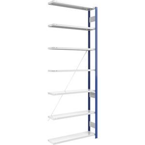Steckregal, Bauart leicht, einseitig, HxBxT 3000 x 1000 x 300 mm, blau/grau, Anbauregal eurokraft pro