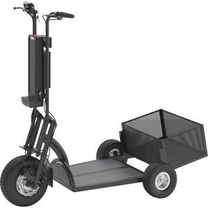 kaiserkraft Elektro Transportroller PRO, 800 W, 3 Räder, mit Korb hinten, schwarz