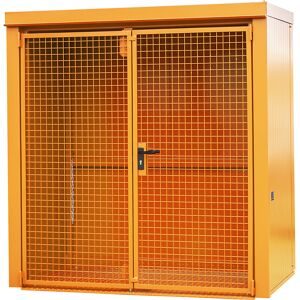 Gasflaschencontainer, feuerbeständig, für 28 Flaschen mit Ø 230 mm, orange eurokraft pro