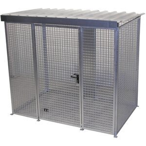 Gasflaschen-Gittercontainer, mit Dach und Einflügeltor, BxT 2400 x 1500 mm eurokraft pro