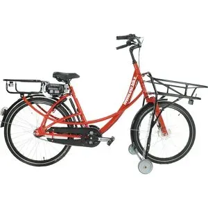 kaiserkraft Transportfahrrad B01 eDrive, mit Rücktrittbremse, rot, 5-Gang-Schaltung