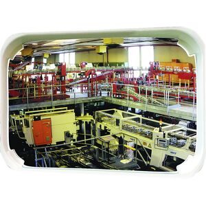 Mehrzweckspiegel 2 Richtungen, rechteckig, HxB 600 x 800 mm, Rahmen weiß, P.A.S.® Vialux