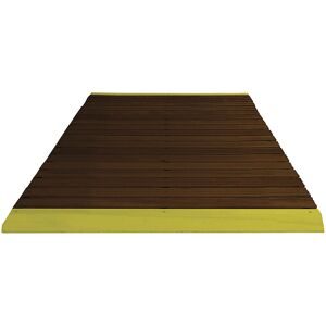 Holzlaufrost Yoga dunkel gebeizt, pro lfd. m, mit Anschrägung, inkl. gelber Auffahrkanten, Breite 1000 mm Miltex