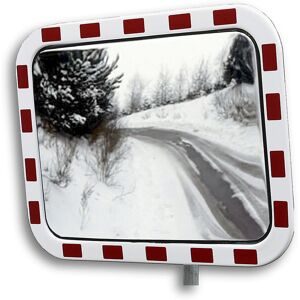 Verkehrsspiegel Edelstahl, mit eisfreier Oberfläche, Spiegelmaße BxH 800 x 600 mm Dan-MIRROR