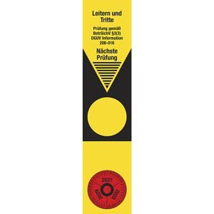kaiserkraft Plakette DGUV I 208-016 Leitern/Tritte, Folie, LxH 50 x 220 mm, VE 10 Stk, 27 - 29