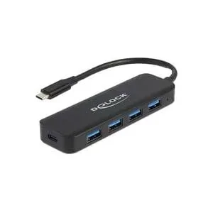 DeLock - 64170 Schnittstellen-Hub USB 3.2 Gen 1 (3.1 Gen 1) Type-C 5000 Mbit/s Schwarz