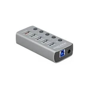 Delock USB-Hub 63263 USB 3.0 - 4x USB-A / 2x Ladeanschluss