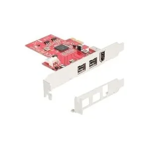 Delock PCIe x1 > 2x FireWire 800 + 1x FireWire 400, Schnittstellenkarte