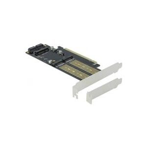 Delock PCIe x16 Karte > 1 x M.2 Key B + 1 x NVMe M.2 Key M + 1 x mSATA, Schnittstellenkarte