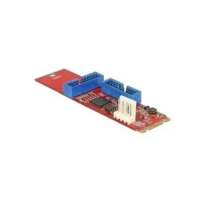 Delock M.2 Key B+M Stecker > 2 x USB 3.0 Pfostenstecker, Konverter